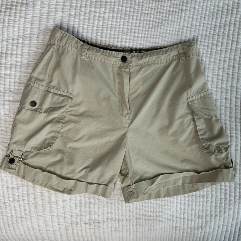 Burberry baby 10 month unisex khaki shorts with plaid details
